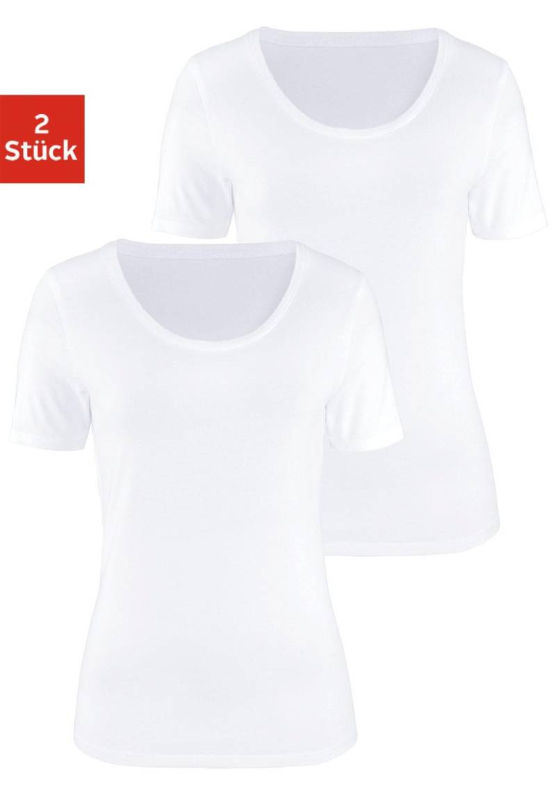 Vivance T-Shirt »aus elastischer Baumwoll-Qualität«, (2er-Pack) von Vivance