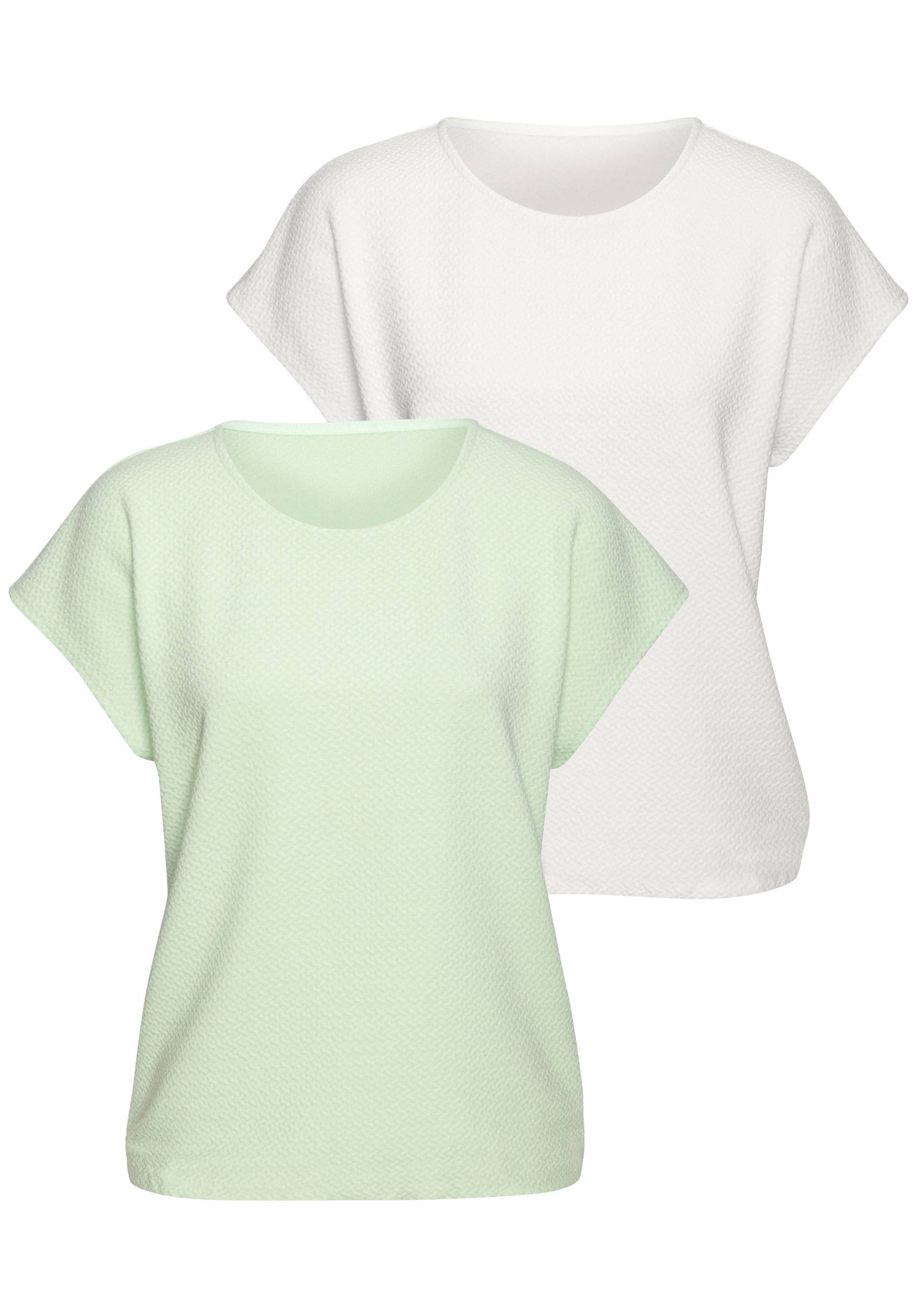 Vivance Kurzarmshirt »aus bügelfreier Strukturqualität im 2er Pack«, (Packung), mit Viskose Vivance Kurzarmshirt »aus bügelfreier Strukturqualität im 2er Pack«, (Packung), mit Viskose von Vivance