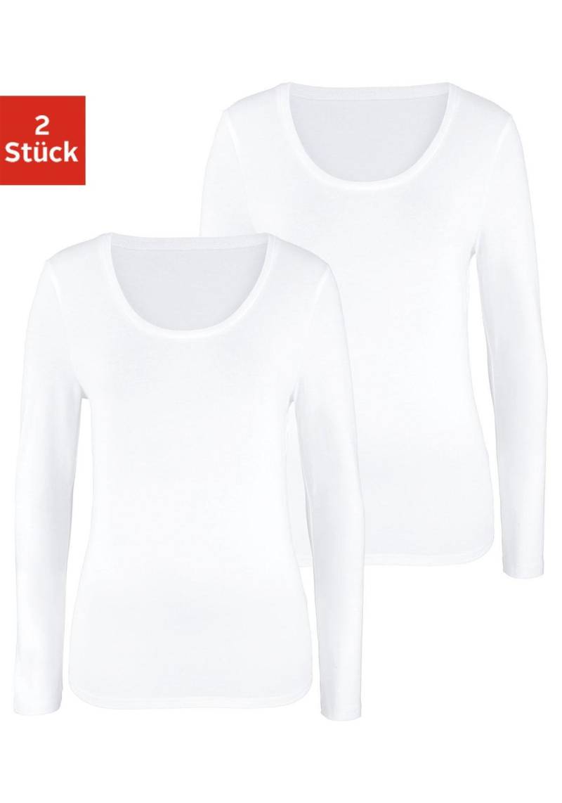 Vivance Langarmshirt »aus elastischer Baumwoll-Qualität«, (2er-Pack) von Vivance