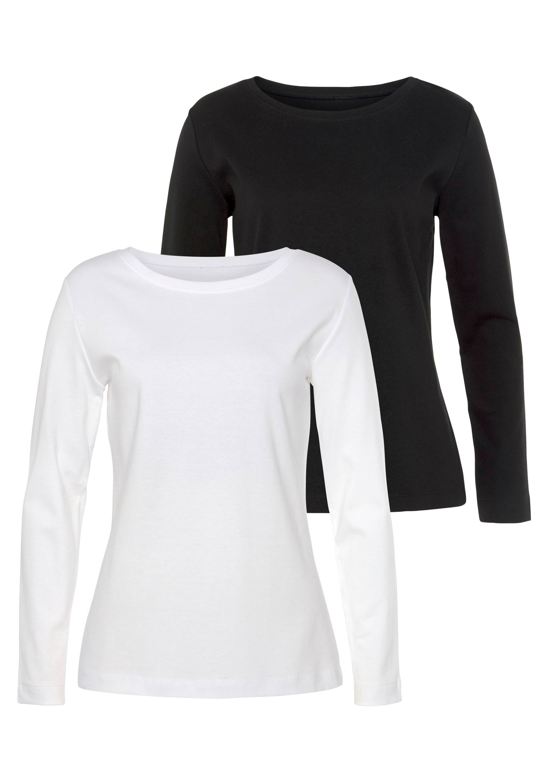 Vivance Langarmshirt »aus reiner Baumwolle«, (2er-Pack), aus leicht wärmender Interlock-Qualität von Vivance