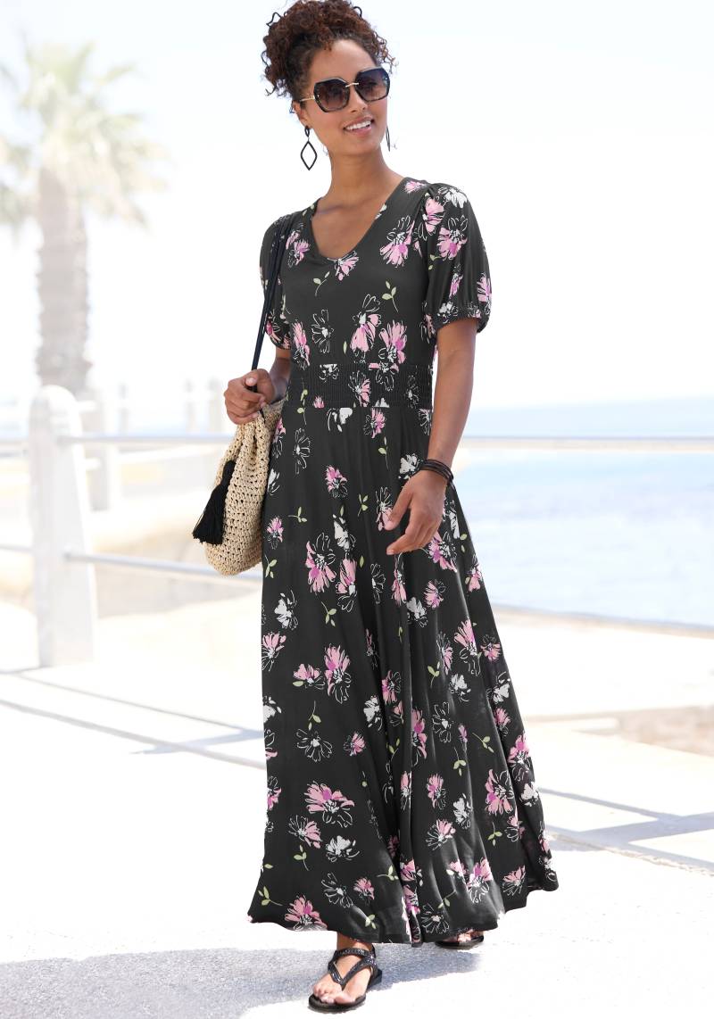 Vivance Maxikleid, mit Blumendruck und leichten Puffärmeln, Sommerkleid, casual von Vivance
