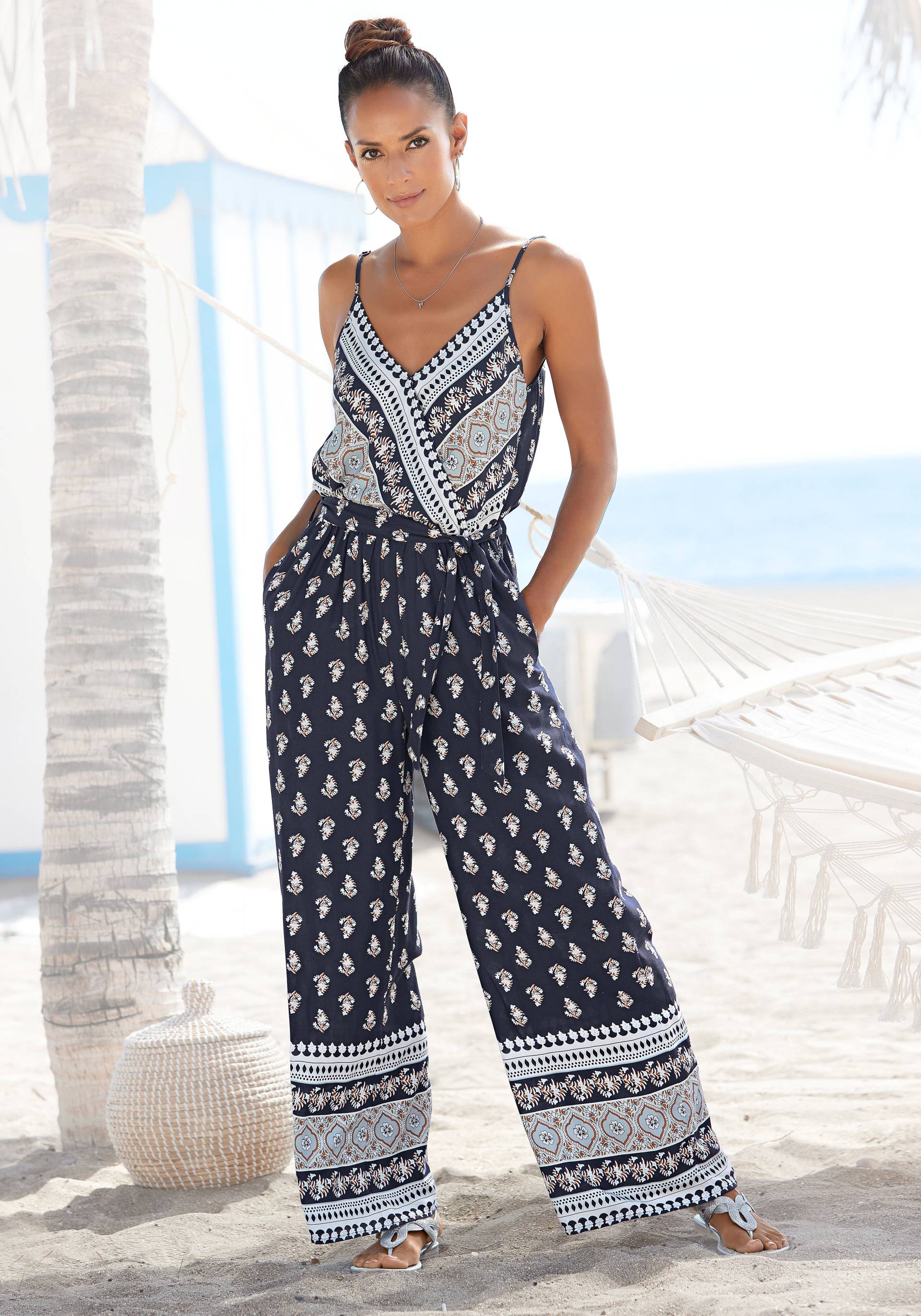 Vivance Overall, mit Bordürendruck und Taschen, sommerlicher Jumpsuit von Vivance