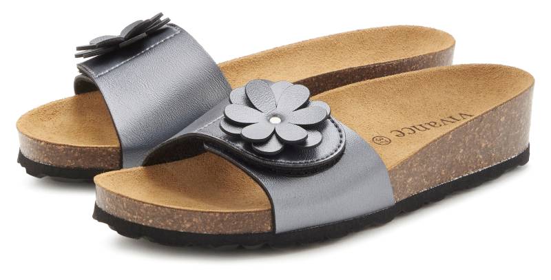 Vivance Pantolette »Mule, Sandale, offener Schuh«, mit Komfortkorkfussbett aus Leder und dezentem Keilabsatz von Vivance