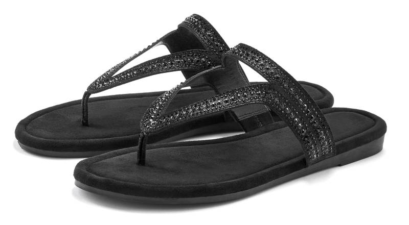 Vivance Pantolette »Mule, Sommerschuh, offener Schuh, Zehentrenner, Sandale,«, mit Schmucksteinchen VEGAN von Vivance