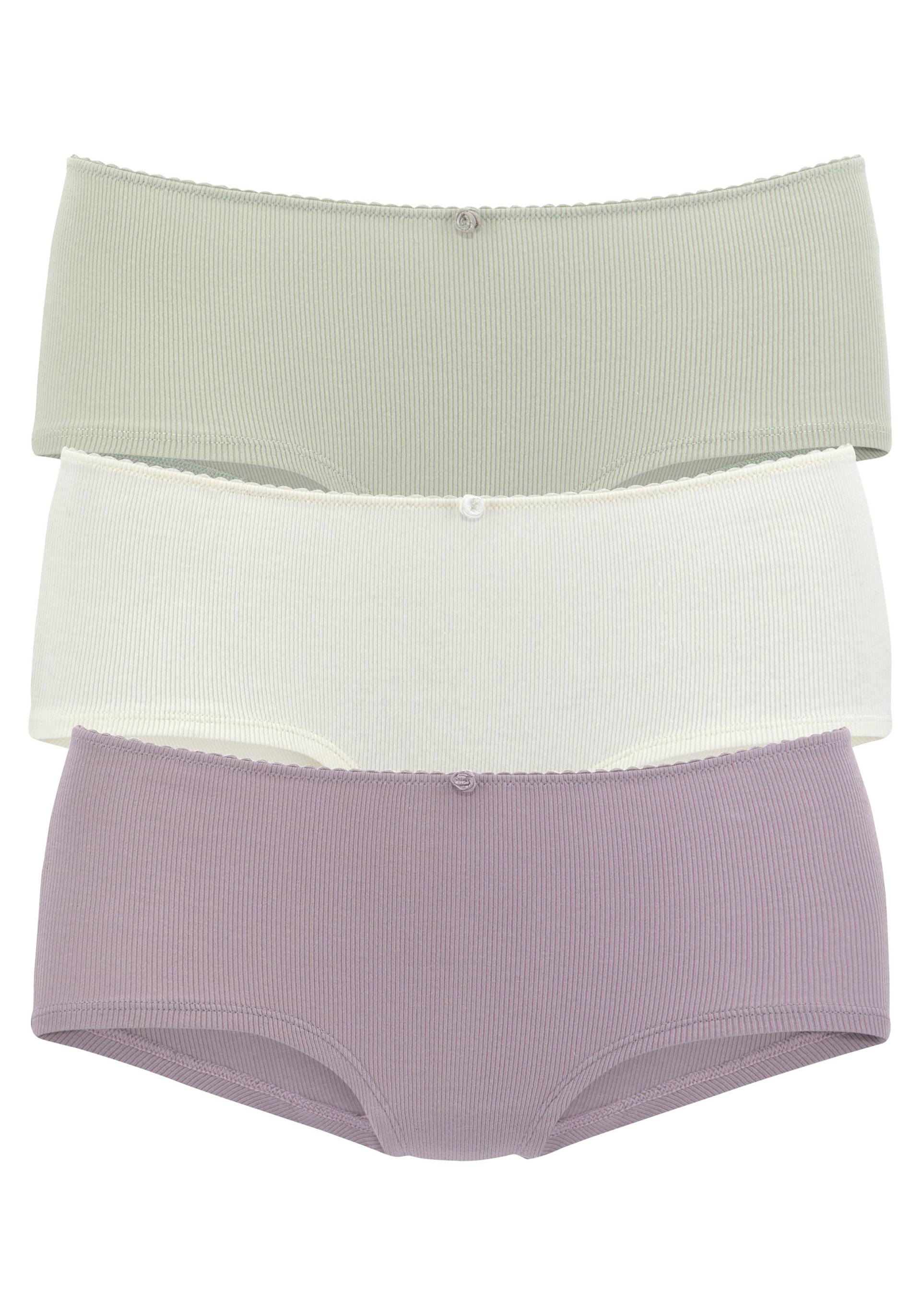 Vivance Panty, (3er-Pack), aus weicher und elastischer Rippware, mit zartem Röschen vorn von Vivance