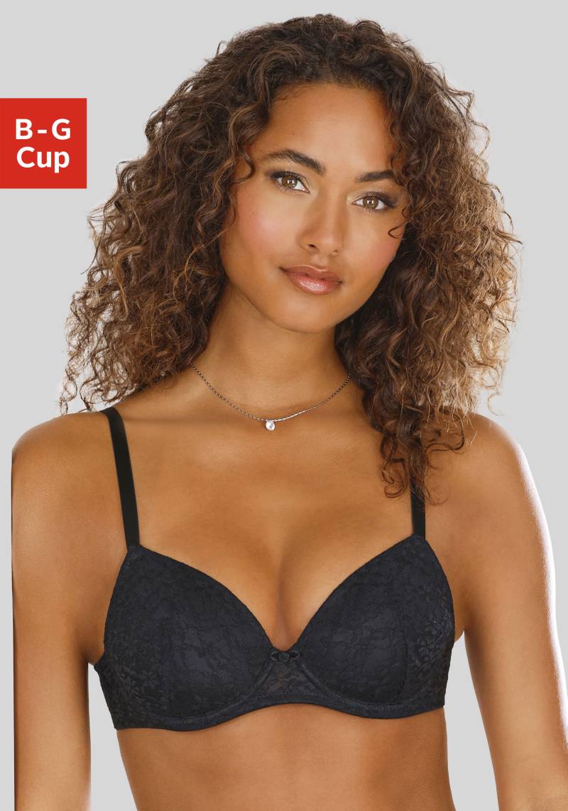 Vivance Push-up-BH, mit Bügel aus zarter Spitze in blumiger Optik, sexy Dessous von Vivance