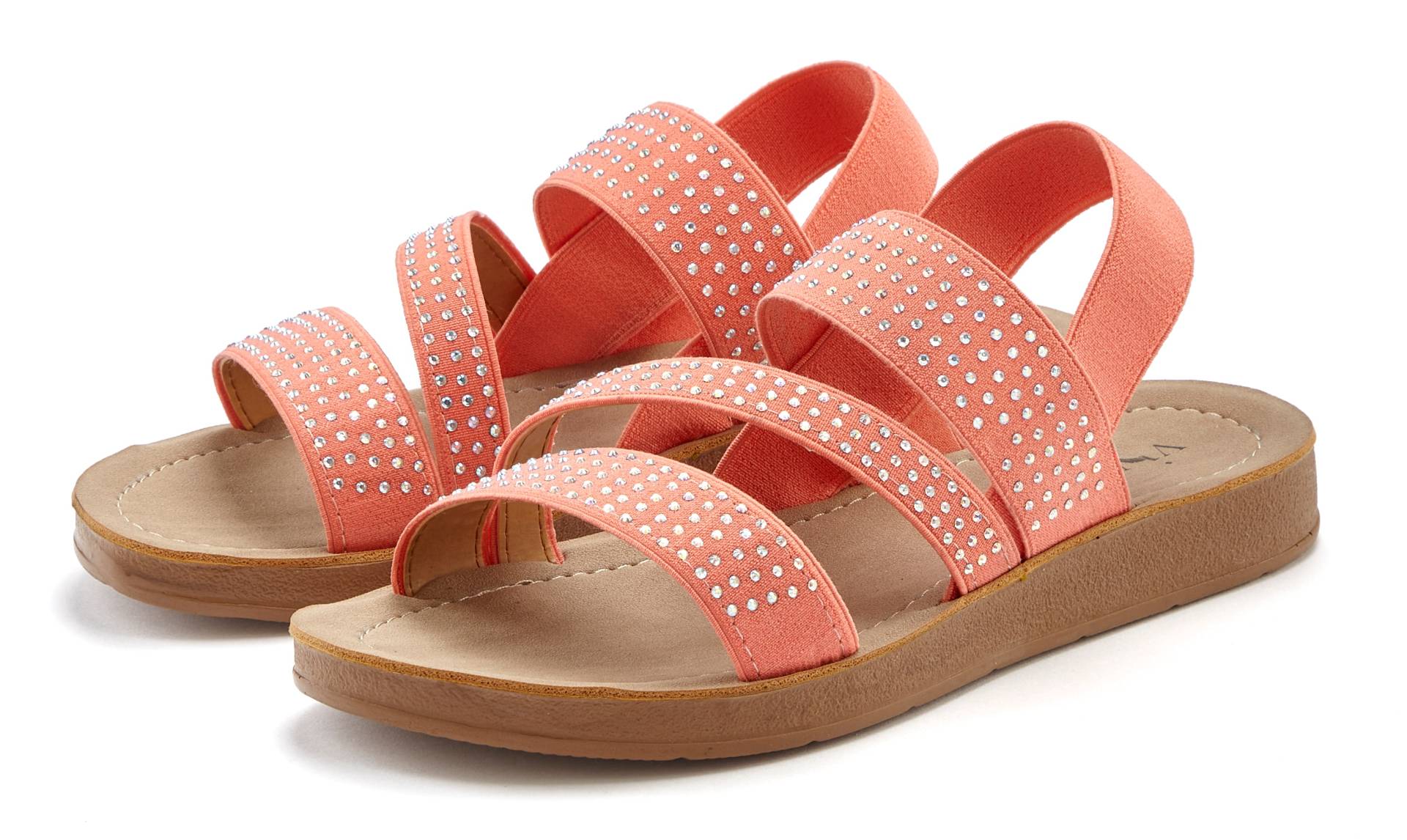 Vivance Sandale »Mule, Sandale, offener Schuh, Pantolette, Sommerschuh«, mit elastischen Riemchen und Glitzersteinchen Vivance Sandale »Mule, Sandale, offener Schuh, Pantolette, Sommerschuh«, mit elastischen Riemchen und Glitzersteinchen von Vivance