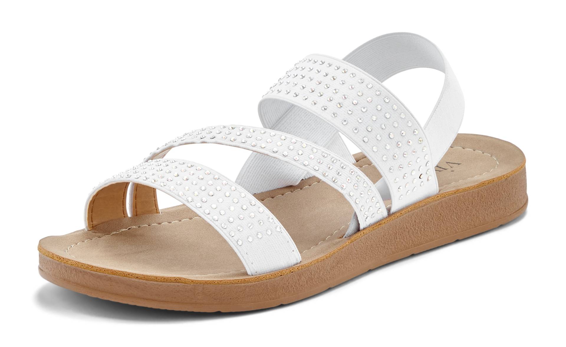 Vivance Sandale »Mule, Sandale, offener Schuh, Pantolette, Sommerschuh«, mit elastischen Riemchen und Glitzersteinchen Vivance Sandale »Mule, Sandale, offener Schuh, Pantolette, Sommerschuh«, mit elastischen Riemchen und Glitzersteinchen von Vivance