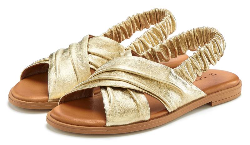 Vivance Sandale »Sandalette, Sommerschuh, offener Schuh, Pantolette«, aus Leder mit elastischen Riemchen von Vivance
