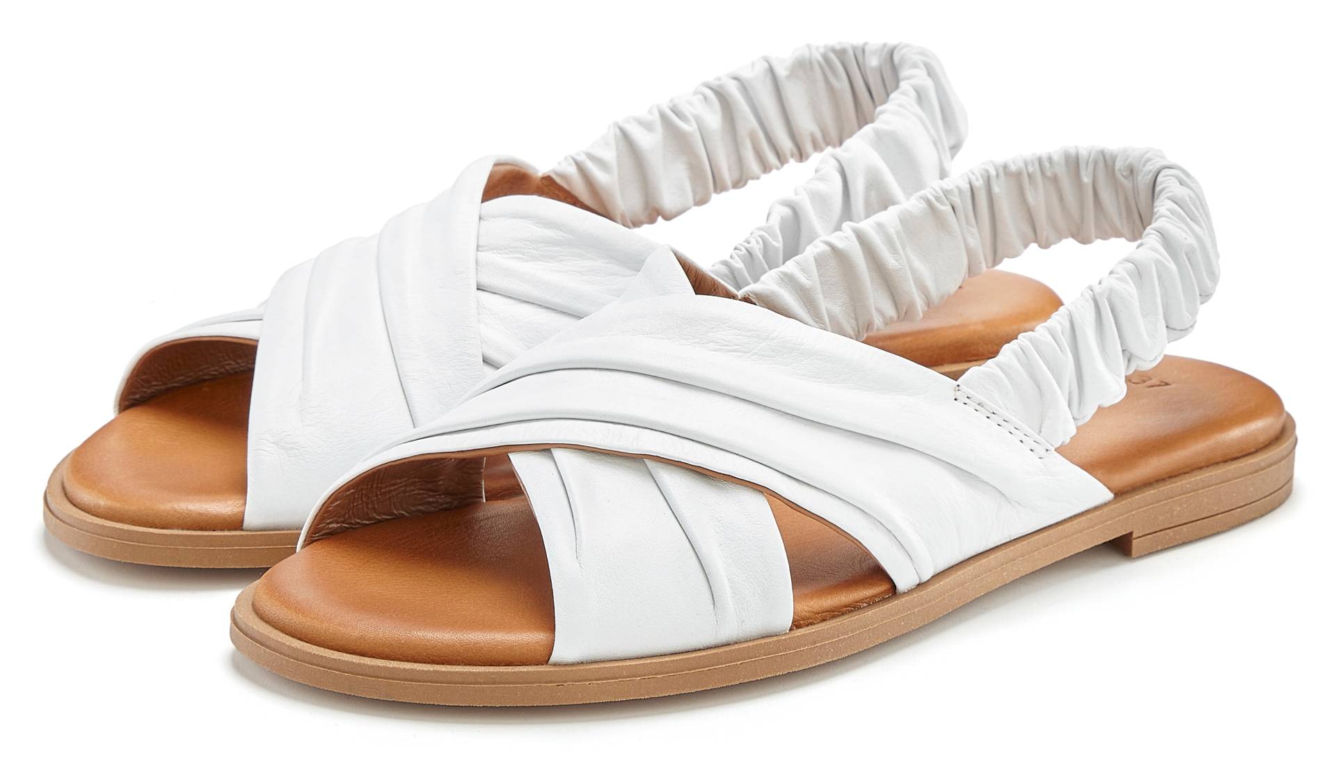 Vivance Sandale »Sandalette, Sommerschuh, offener Schuh, Pantolette«, aus Leder mit elastischen Riemchen von Vivance