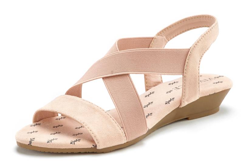 Vivance Sandalette »Sommerschuh«, Sandale, Sommerschuh mit elastischen Riemchen und Keilabsatz VEGAN von Vivance