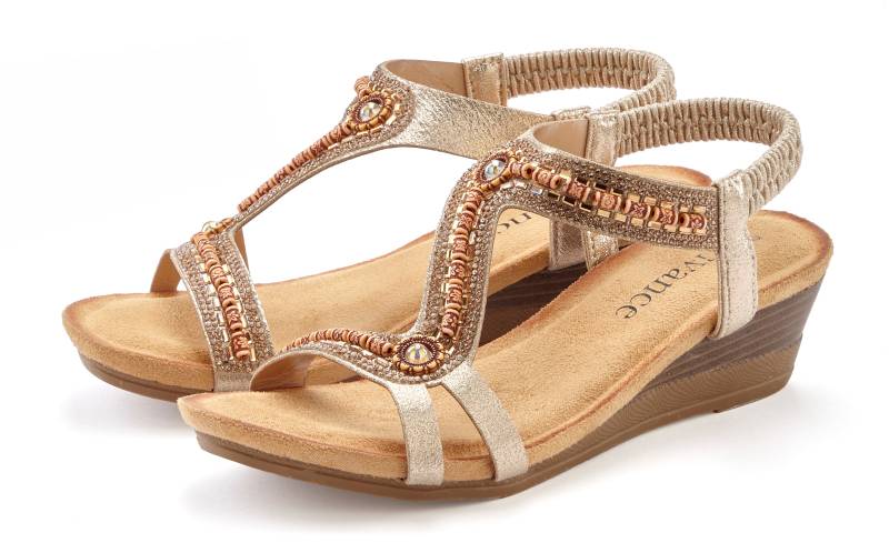 Vivance Sandalette »Sommerschuh«, Sandale, Sommerschuh mit Glitzerdetails und elastischem Riemchen VEGAN von Vivance