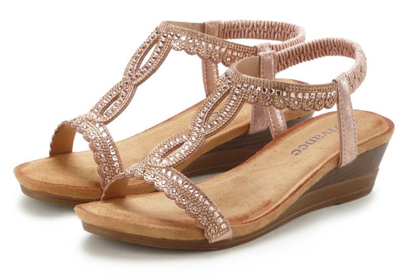 Vivance Sandalette »Sommerschuh«, Sandale, Sommerschuh mit Glitzerdetails und elastischem Riemchen VEGAN von Vivance