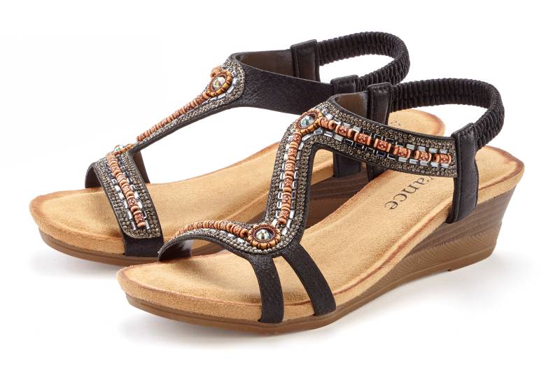 Vivance Sandalette »Sommerschuh«, Sandale, Sommerschuh mit Glitzerdetails und elastischem Riemchen VEGAN von Vivance