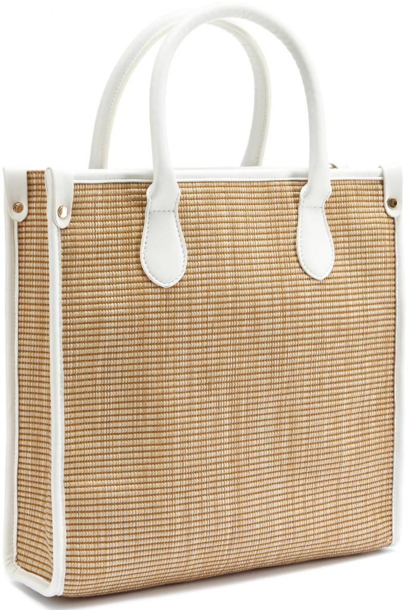 Vivance Shopper »Strandtasche«, Schultertasche, Korbtasche, Tragetasche, Bast-Optik VEGAN von Vivance