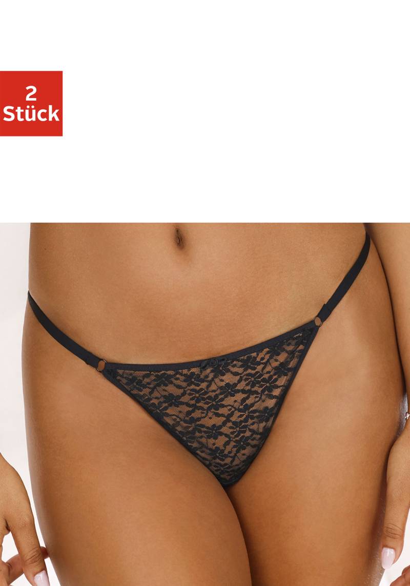 Vivance String, (Packung, 2 Stück), im attraktiven Doppelpack, aus zarter Spitze, sexy Dessous von Vivance