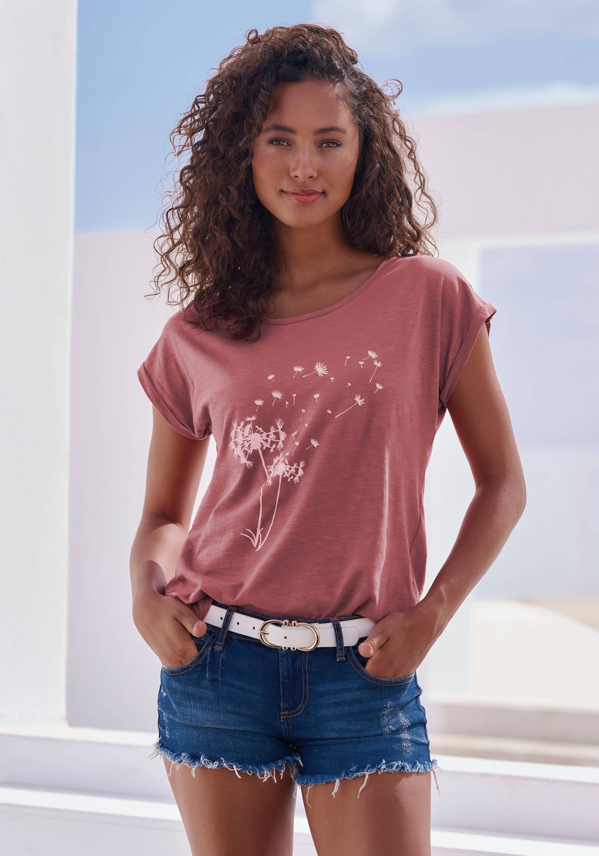 Vivance T-Shirt, (1 tlg.), mit Frontdruck "Pusteblume" von Vivance