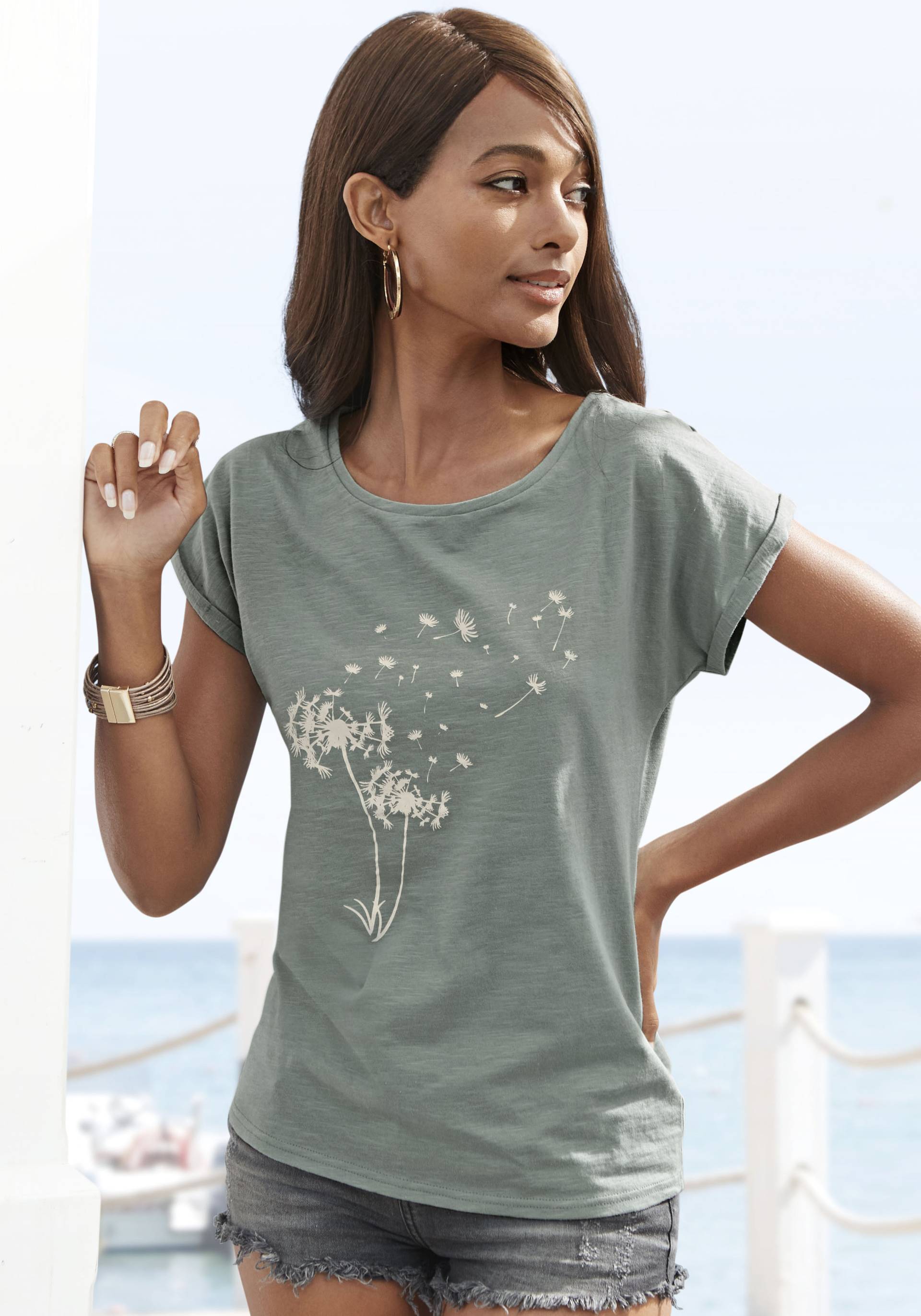 Vivance T-Shirt, (1 tlg.), mit Frontdruck "Pusteblume" von Vivance