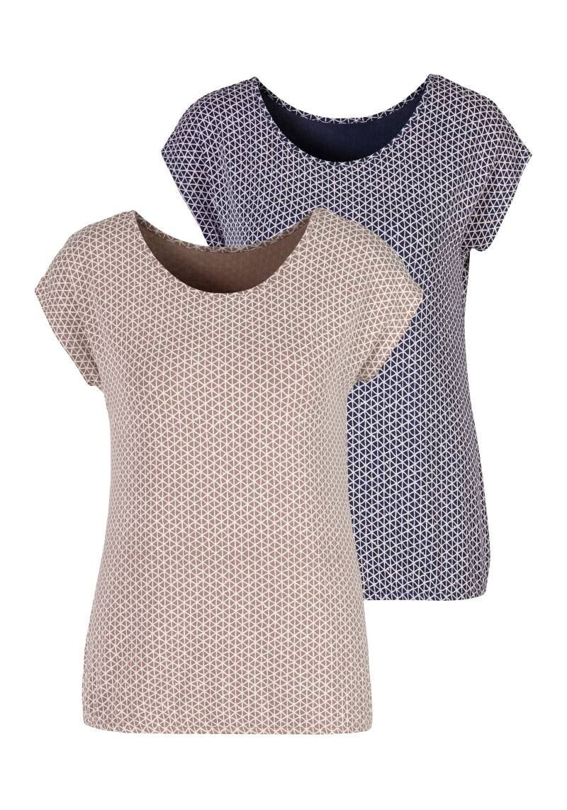 Vivance T-Shirt, (2er-Pack), mit elastischem Saum von Vivance