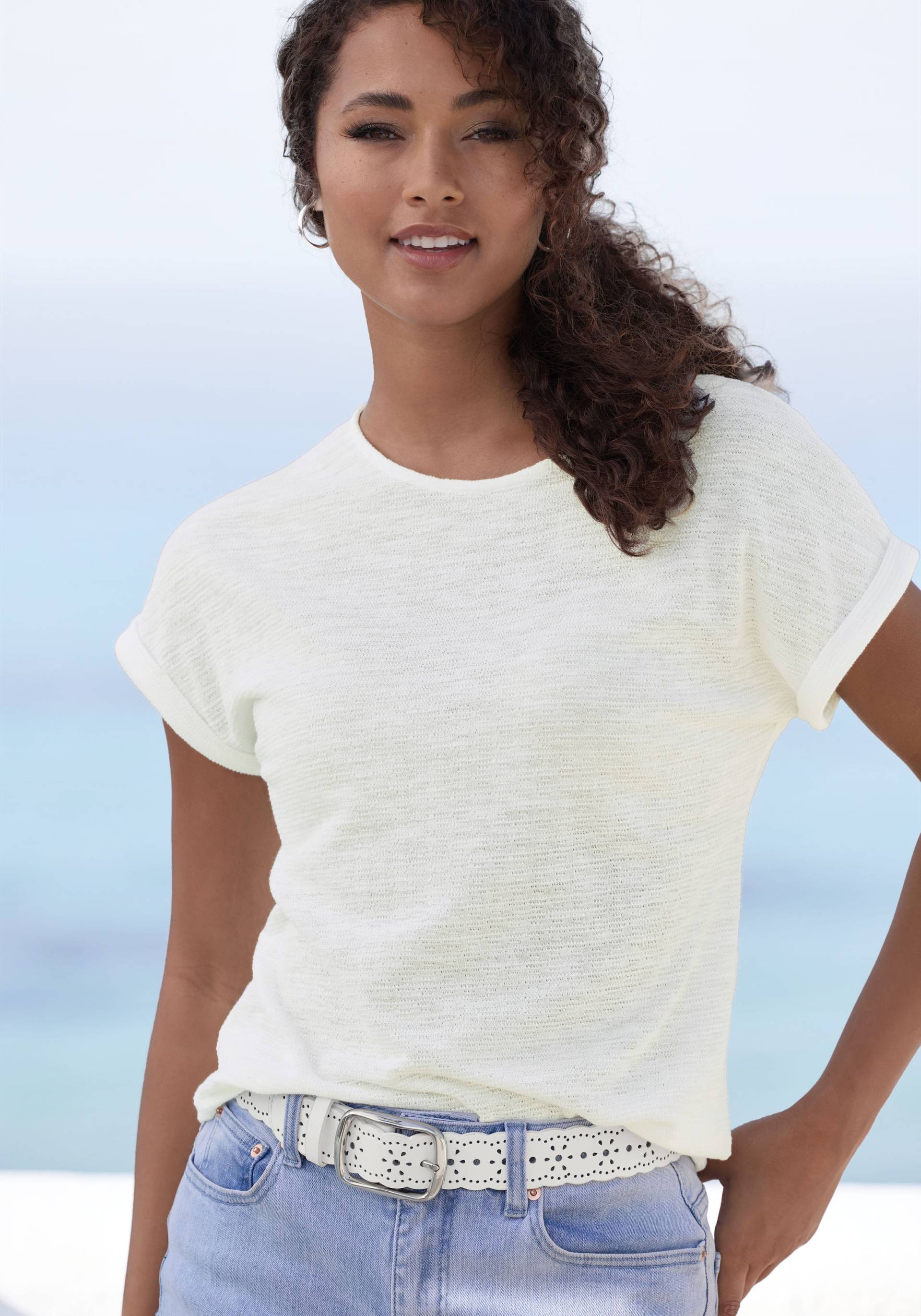 Vivance T-Shirt »aus bügelfreiem Strukturstrick«, aus weicher Qualität mit Baumwolle Vivance T-Shirt »aus bügelfreiem Strukturstrick«, aus weicher Qualität mit Baumwolle von Vivance