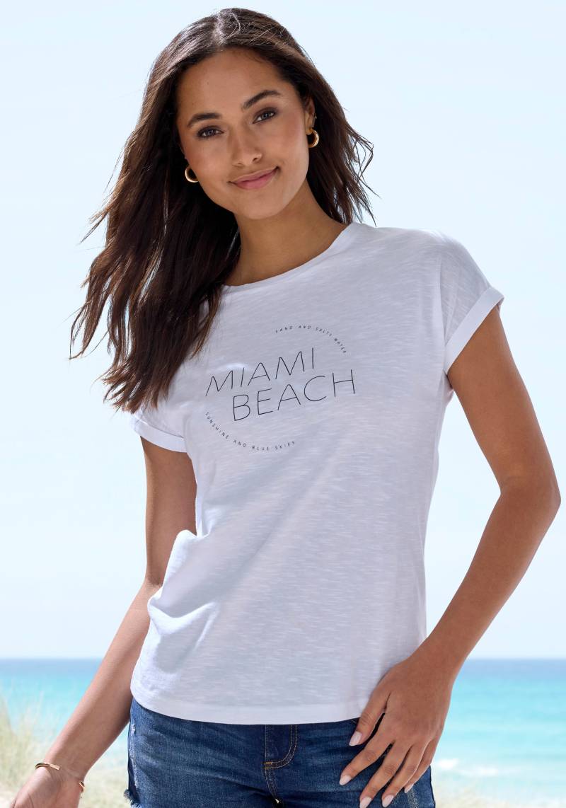 Vivance T-Shirt »mit modischem Frontprint«, aus weicher Baumwoll-Qualität von Vivance