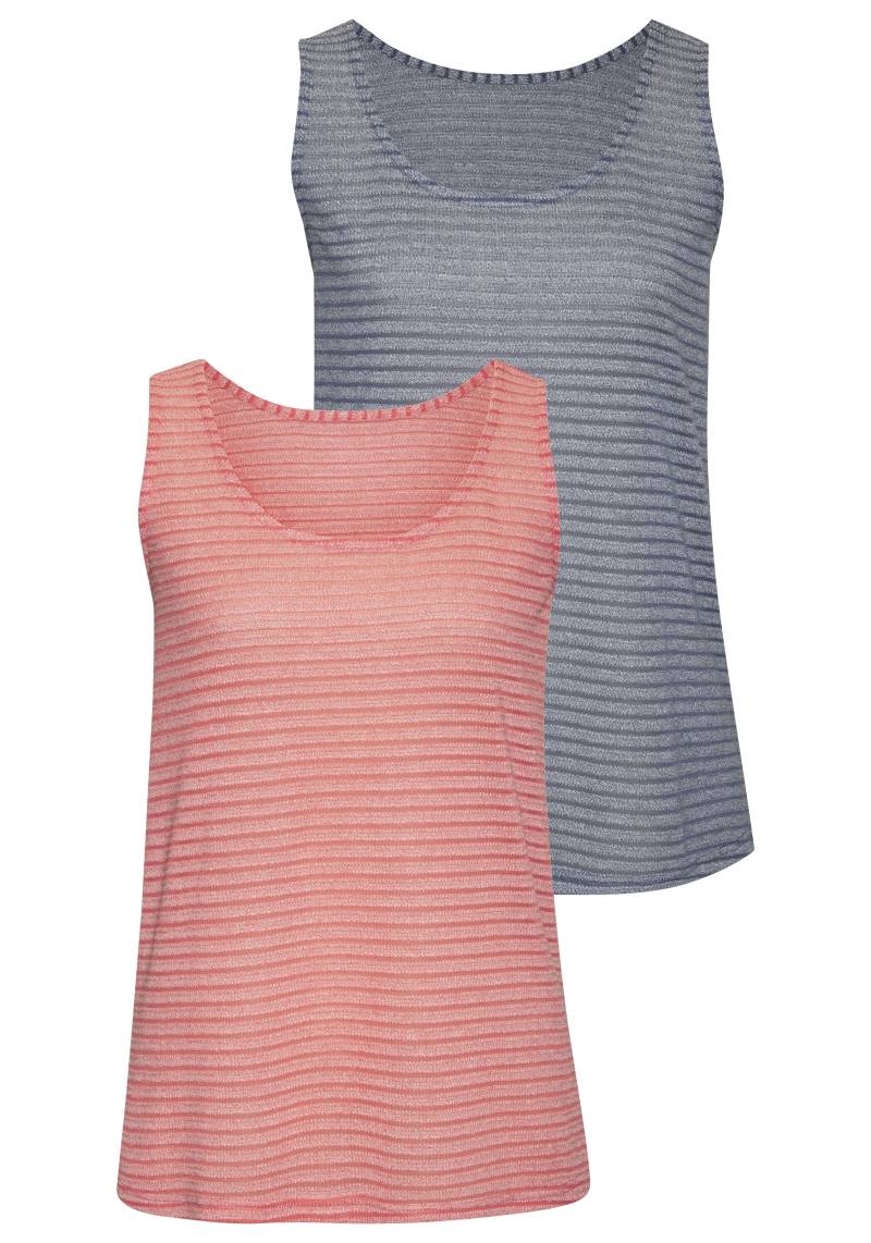 Vivance Trägertop »in Streifenoptik«, (2er-Pack), aus luftigem Jacquard-Strick von Vivance