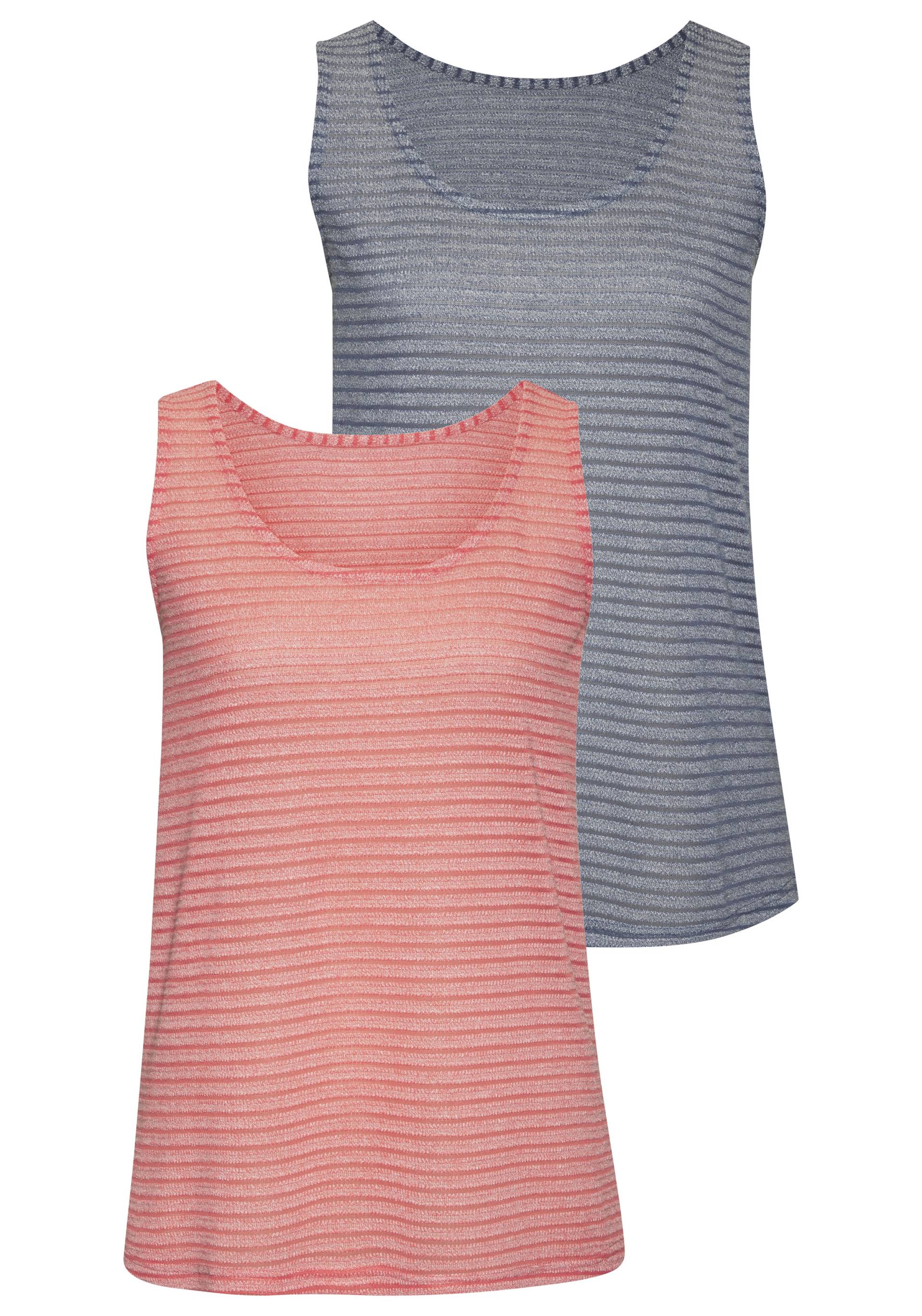Vivance Trägertop »in Streifenoptik«, (2er-Pack), aus luftigem Jacquard-Strick von Vivance
