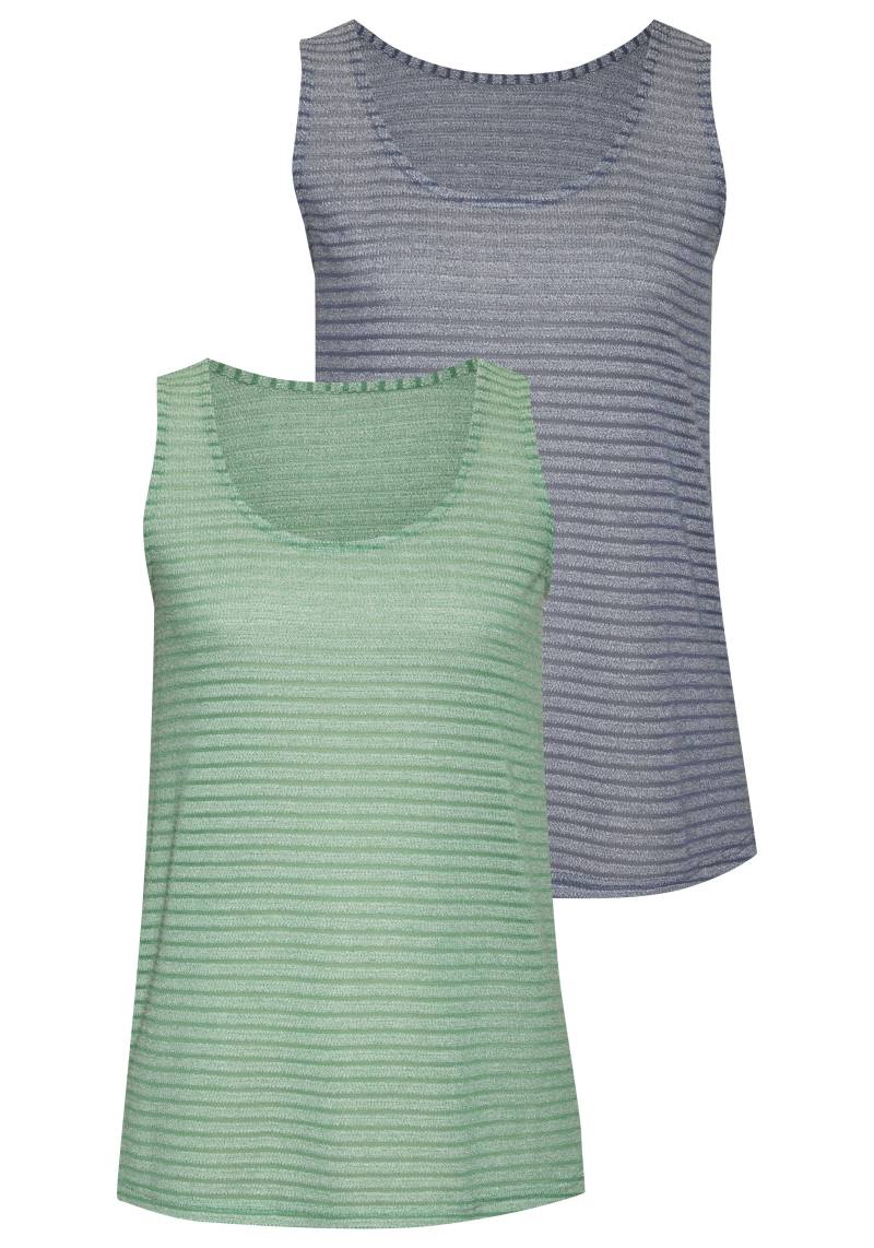 Vivance Trägertop »in Streifenoptik«, (2er-Pack), aus luftigem Jacquard-Strick von Vivance