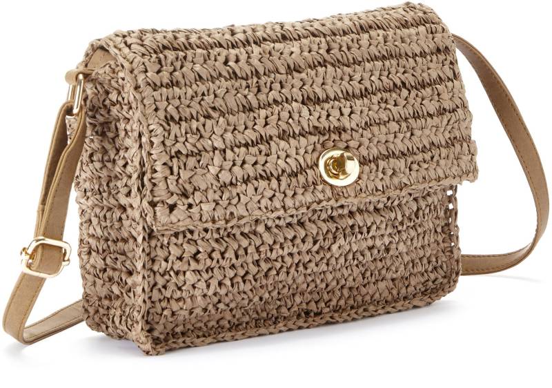 Vivance Umhängetasche »Handtasche«, Minibag, Henkeltasche, Bast-Optik, Sommertasche, Crossbody Bag von Vivance