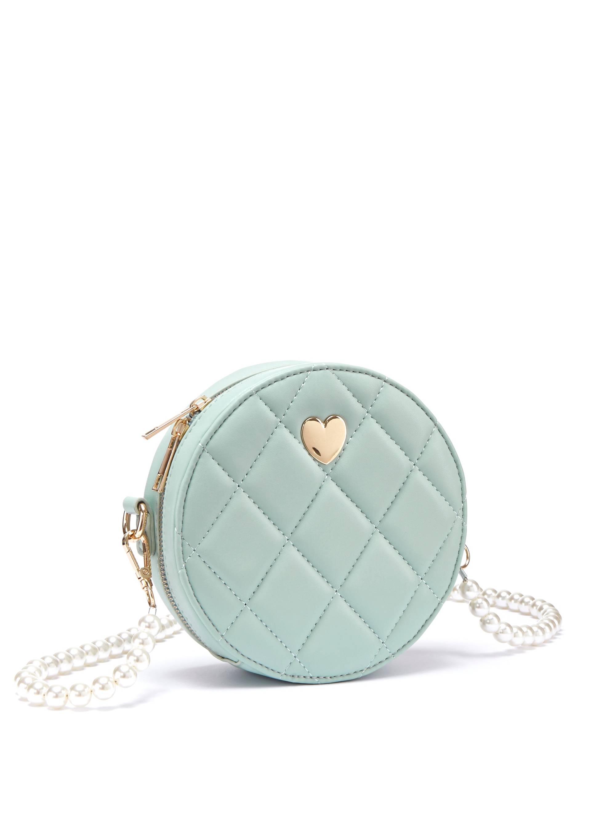 Vivance Umhängetasche, mit gestepptem Design und Perlenhenkel, Runde Handtasche VEGAN Vivance Umhängetasche, mit gestepptem Design und Perlenhenkel, Runde Handtasche VEGAN von Vivance
