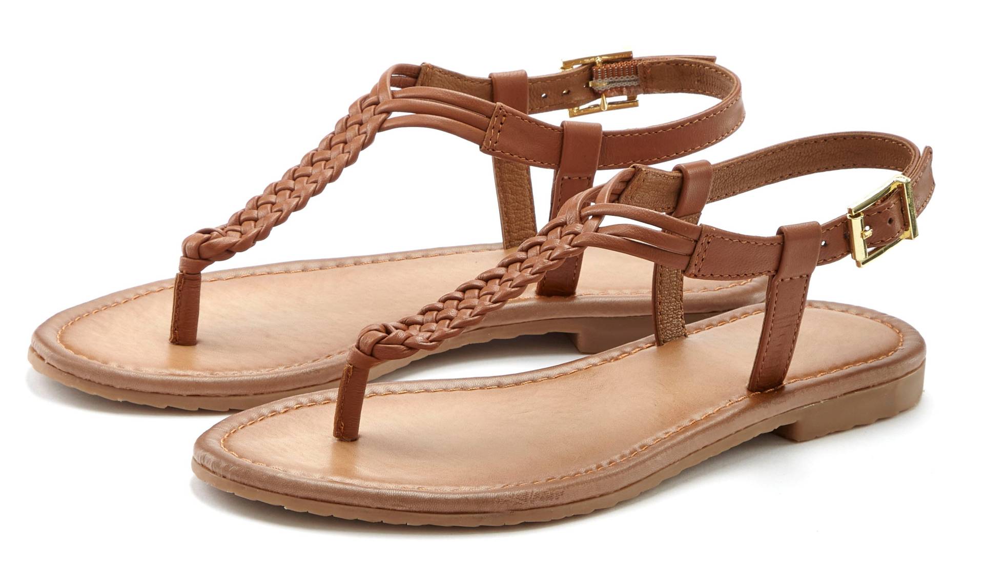Vivance Zehentrenner, Sandalette, Sommerschuh,Sandale aus Leder mit Flecht-Optik Vivance Zehentrenner, Sandalette, Sommerschuh,Sandale aus Leder mit Flecht-Optik von Vivance