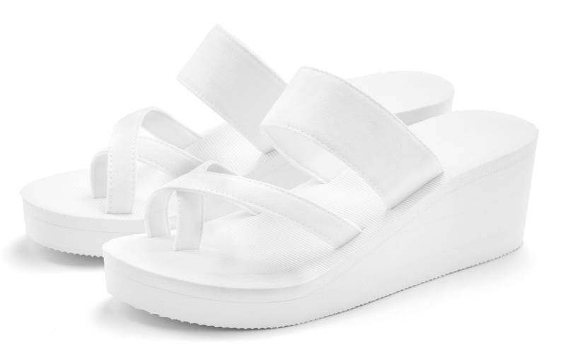 Venice Beach Zehentrenner »Sommerschuh, Pantolette, Sandale, Sandalette«, mit Keilabsatz aus wasserabweisendem Material besonders leicht VEGAN von Venice Beach