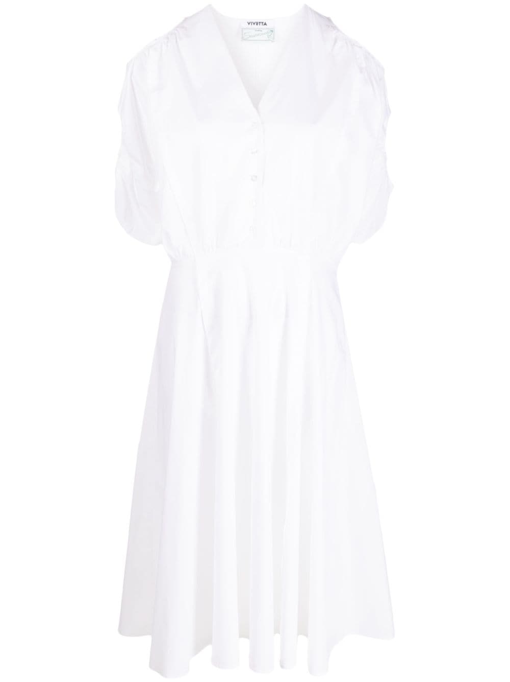 Vivetta cold-shoulder pleated midi dress - White von Vivetta