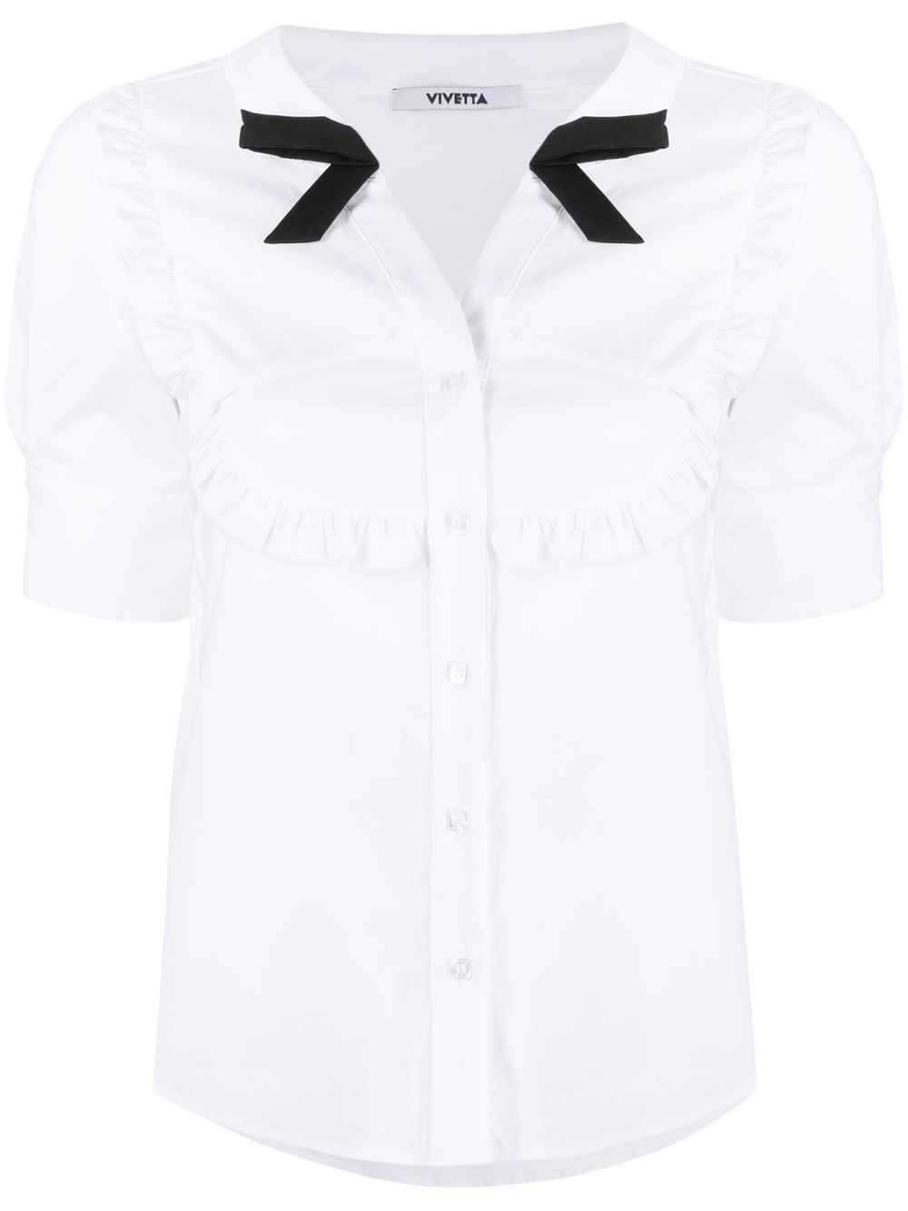 Vivetta contrasting ribbon-detail shirt - White von Vivetta