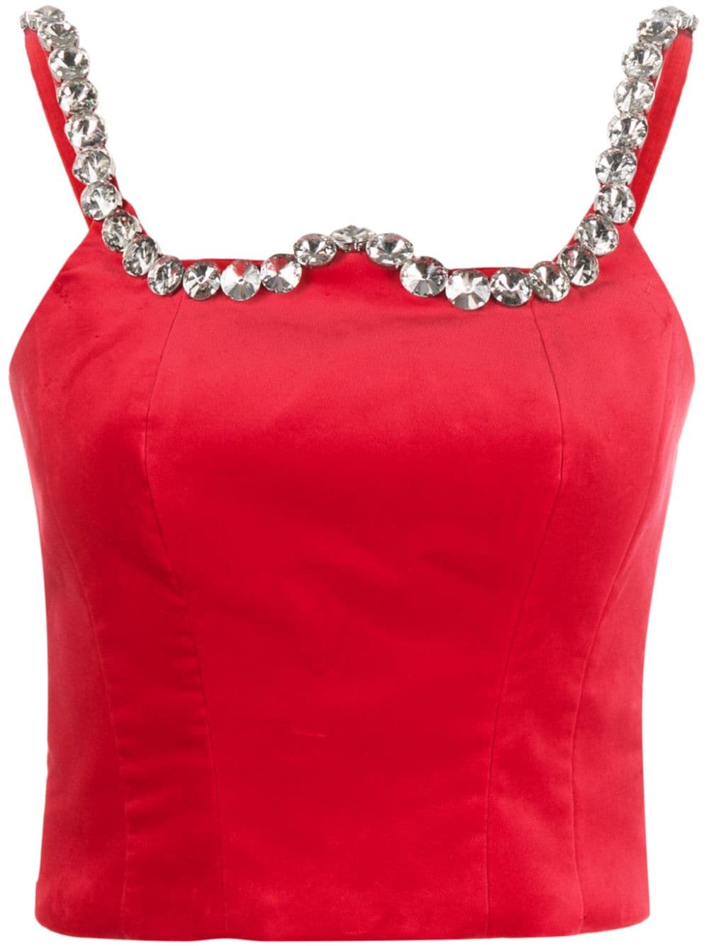 Vivetta crystal-embellished cropped tank top - Red von Vivetta