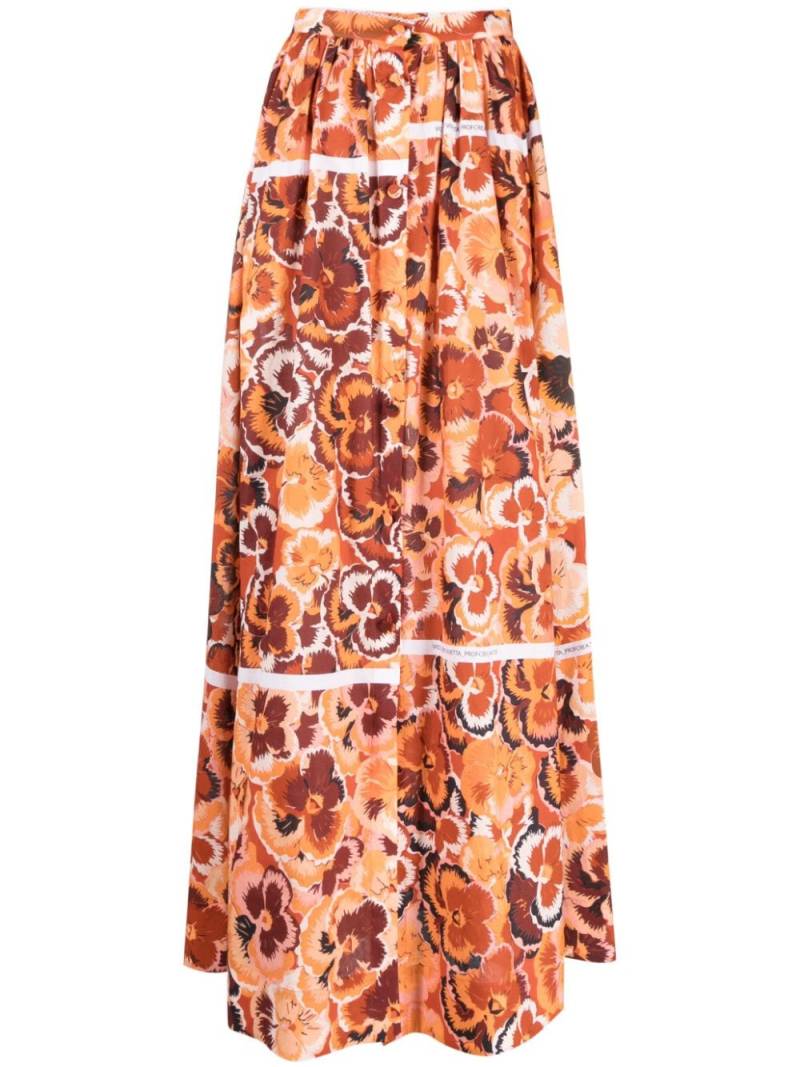 Vivetta floral-print maxi skirt - Orange von Vivetta