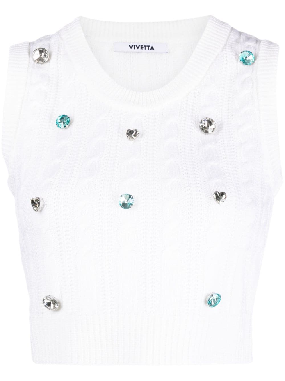 Vivetta gemstone-detail cable-knit vest - White von Vivetta