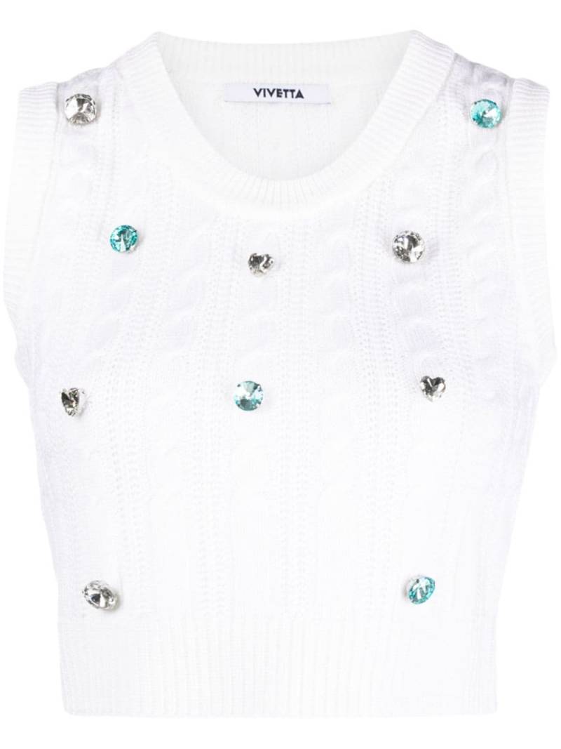 Vivetta gemstone-detail cable-knit vest - White von Vivetta