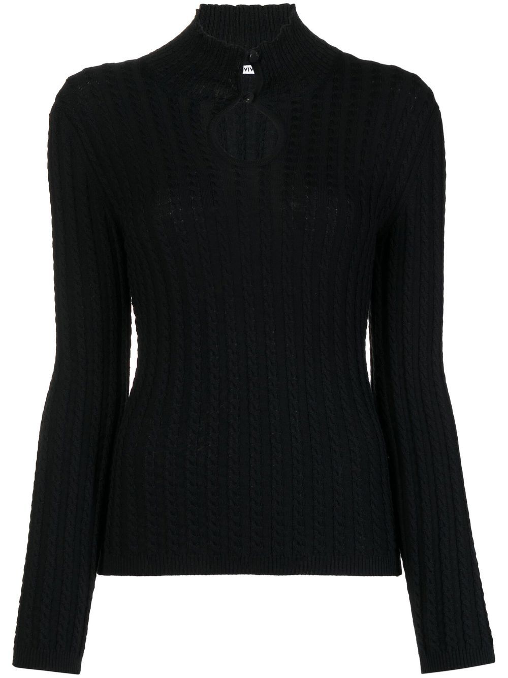 Vivetta ribbed-knit cut-out top - Black von Vivetta