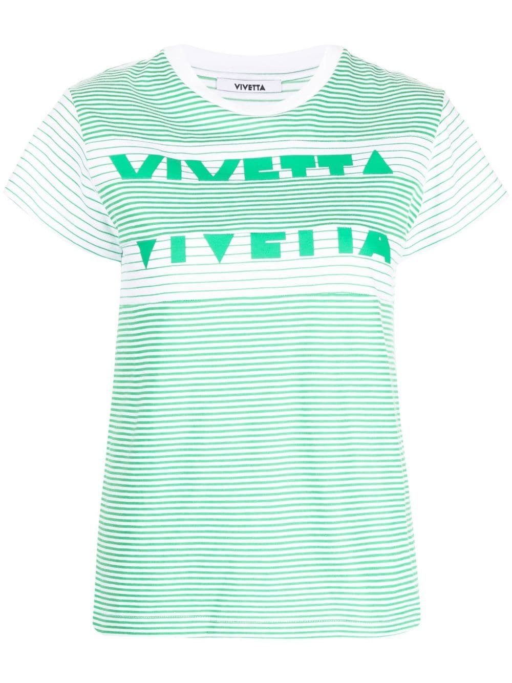 Vivetta striped logo-print T-shirt - Green von Vivetta