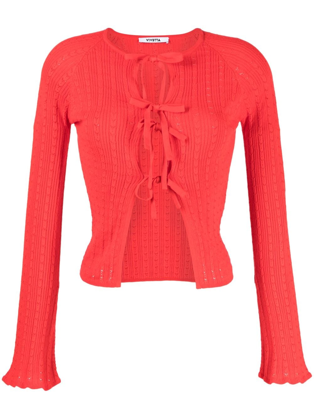 Vivetta tied-up cotton cardigan - Red von Vivetta