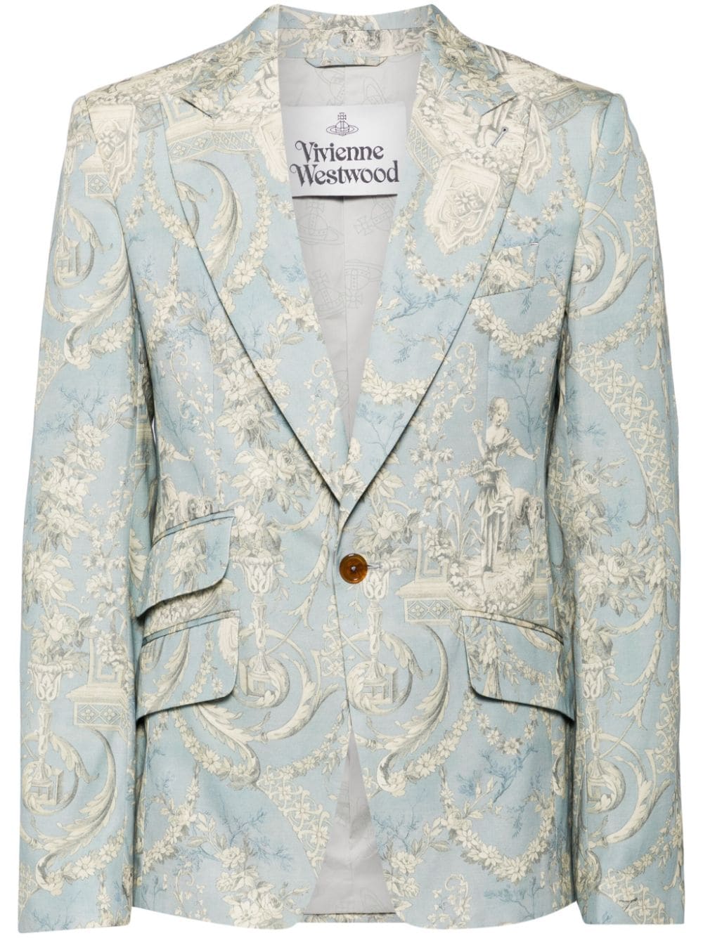 Vivienne Westwood One Button cotton blazer - Blue von Vivienne Westwood