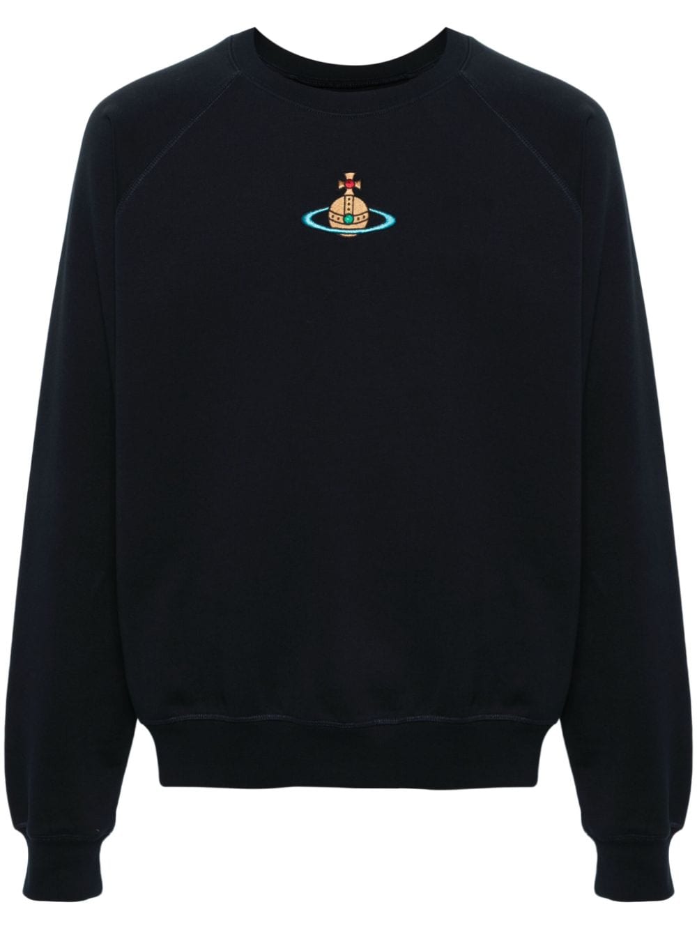 Vivienne Westwood Orb-embroidered cotton sweatshirt - Blue von Vivienne Westwood