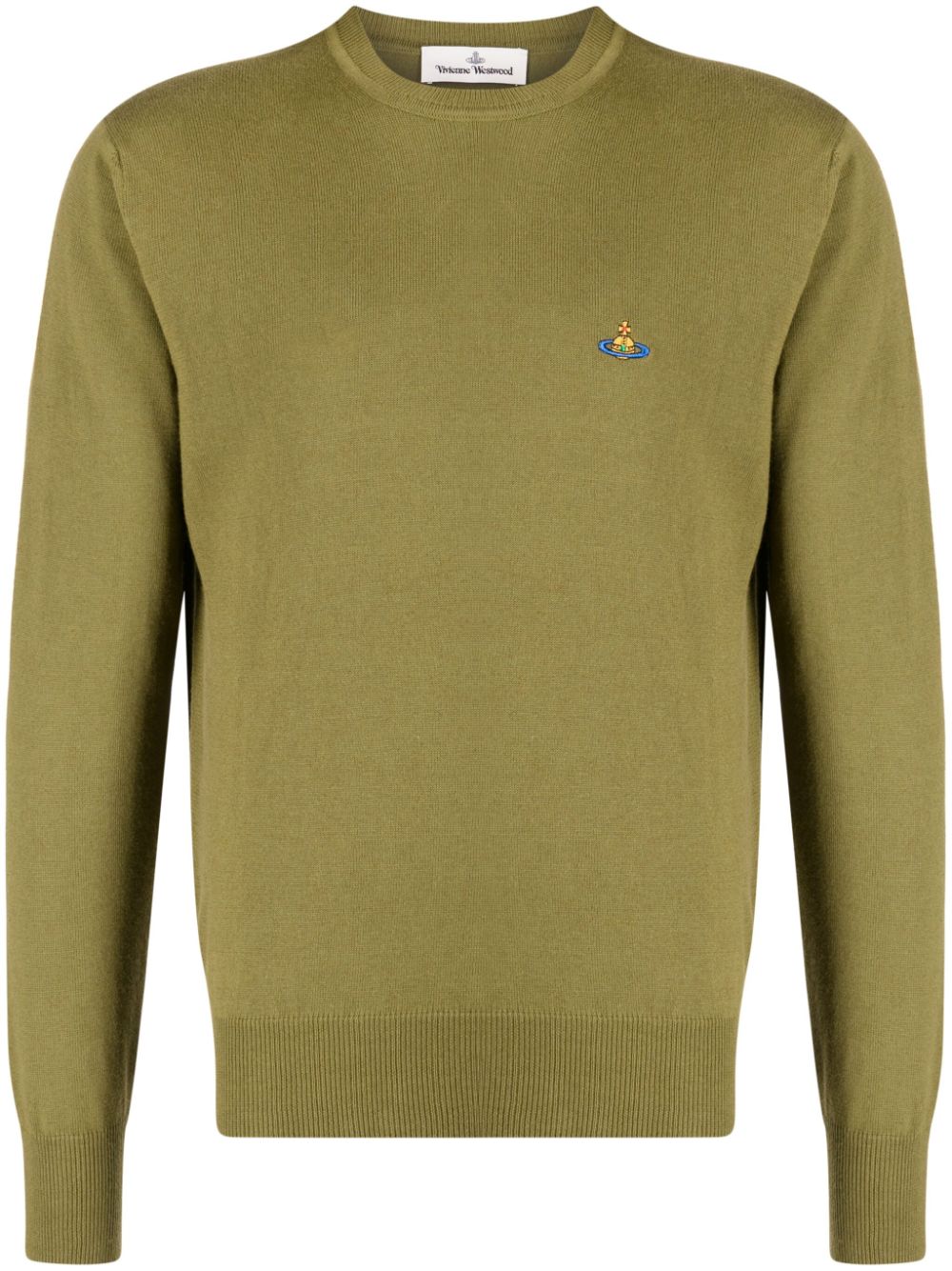 Vivienne Westwood Orb-embroidered crew neck jumper - Green von Vivienne Westwood