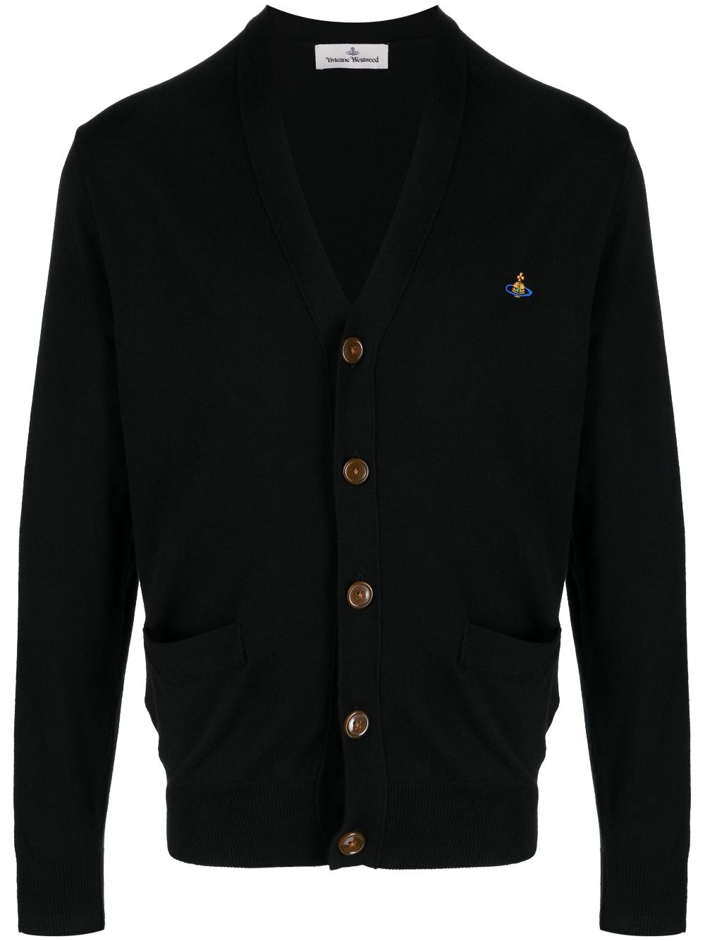 Vivienne Westwood Orb logo-embroidered knitted cardigan - Black von Vivienne Westwood