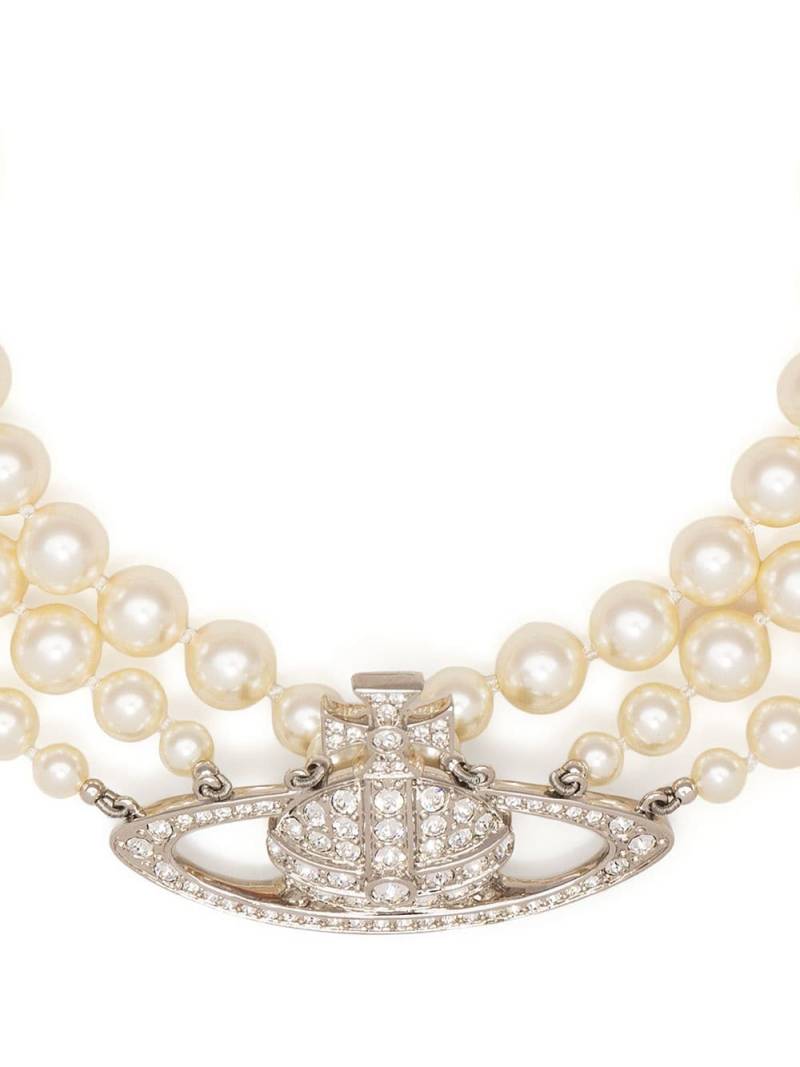 Vivienne Westwood Orb pearl-detail necklace - Silver von Vivienne Westwood