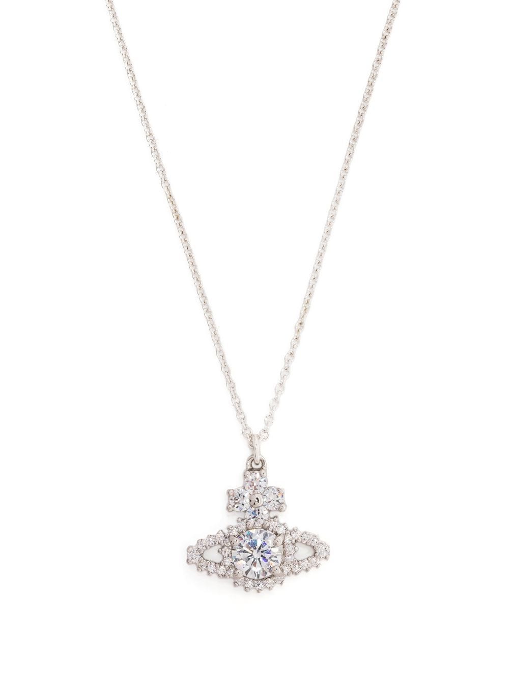 Vivienne Westwood Orb-pendant crystal necklace - Silver von Vivienne Westwood