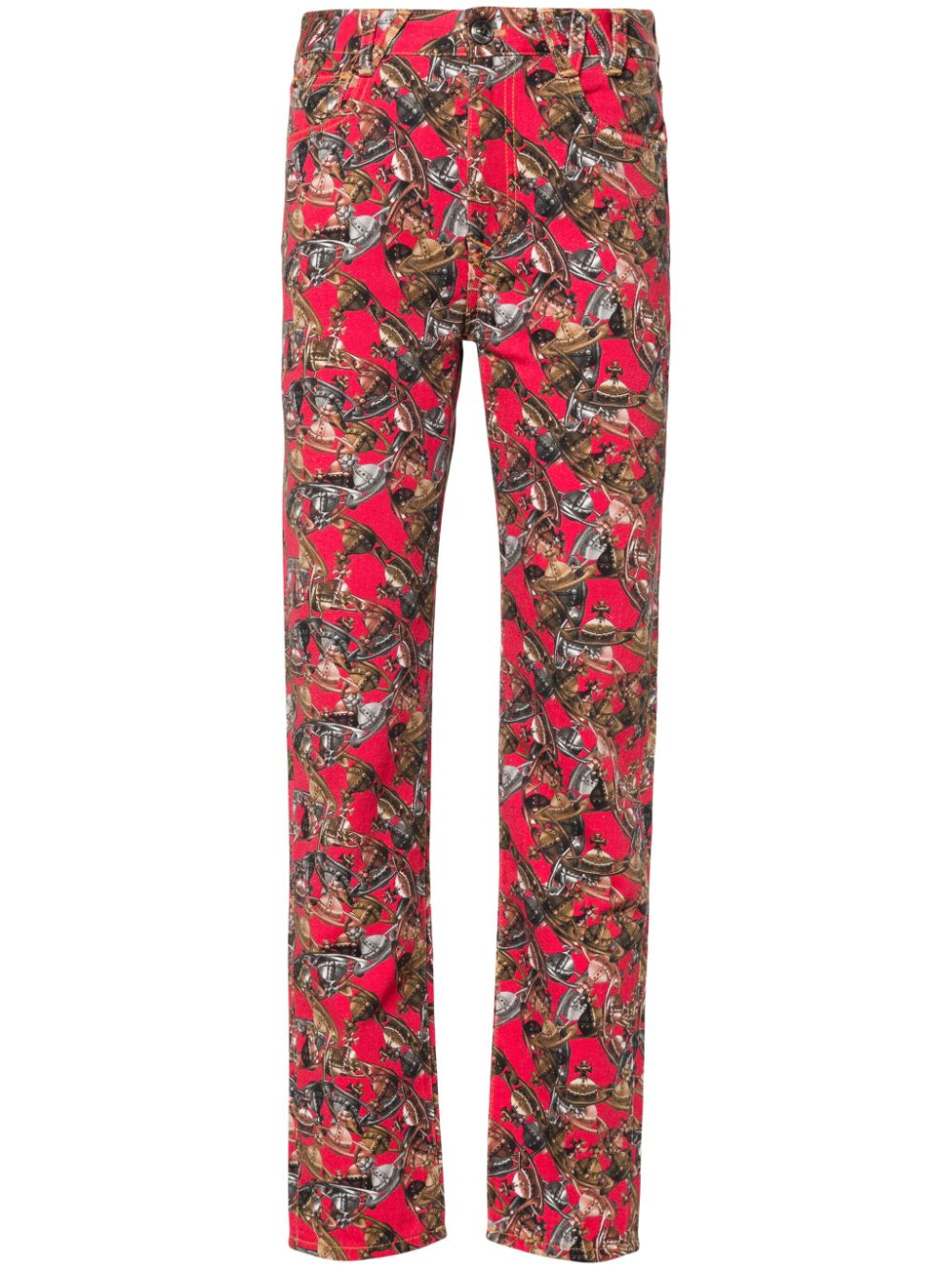 Vivienne Westwood W Harris low-rise straight-leg jeans - Red von Vivienne Westwood