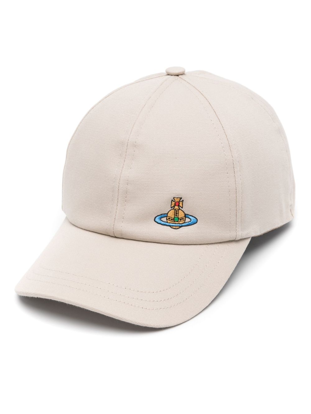 Vivienne Westwood cotton Orb-embroidery baseball cap - Neutrals von Vivienne Westwood