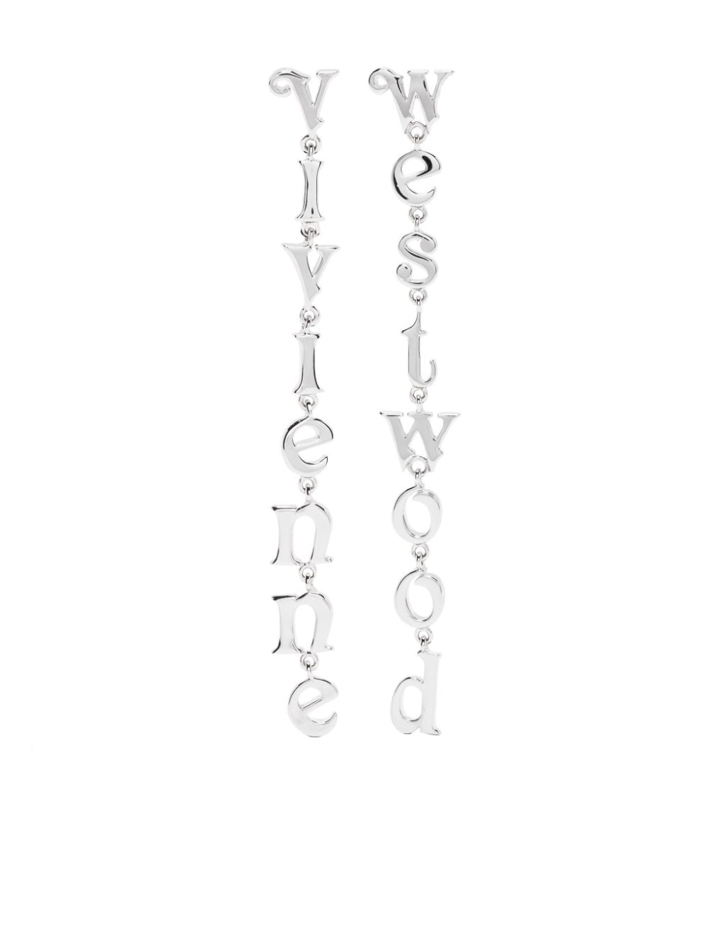 Vivienne Westwood logo-lettering drop earrings - Silver von Vivienne Westwood